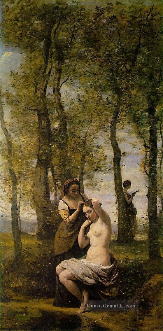 Le Toilette aka Landschaft mit Figuren plein air Romantik Jean Baptiste Camille Corot Ölgemälde